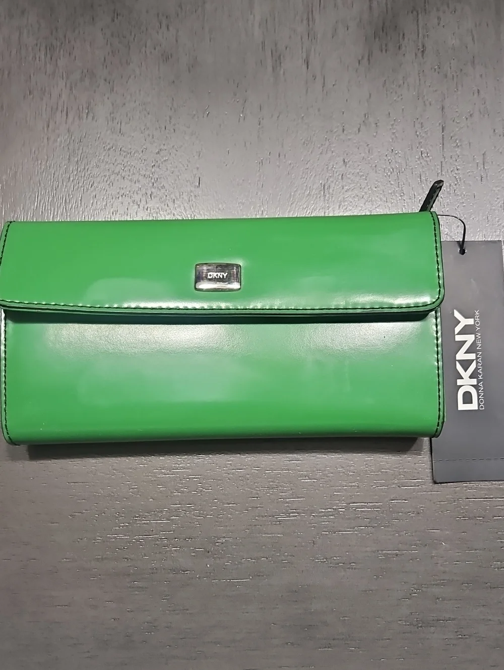 DKNY Green Patent Leather Wallet
